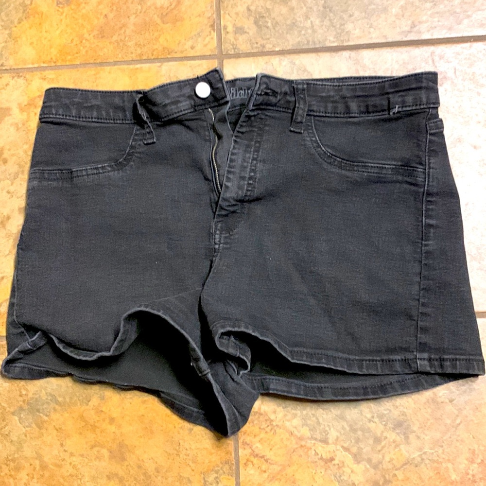 Black jean shorts